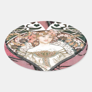 Sticker Ovale Reine des coeurs