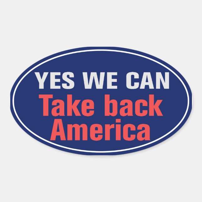 Sticker Ovale Reprendre l'Autocollant America (Devant)