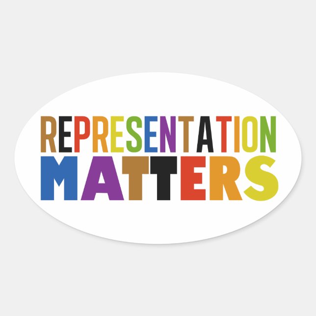 Sticker Ovale Representation Matters Rainbow Diversity (Devant)