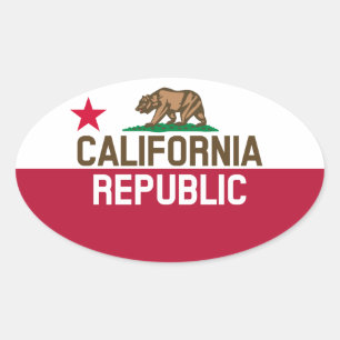 Sticker Ovale RÉPUBLIQUE DE CALIFORNIE Drapeau Drapeau Drapeau D