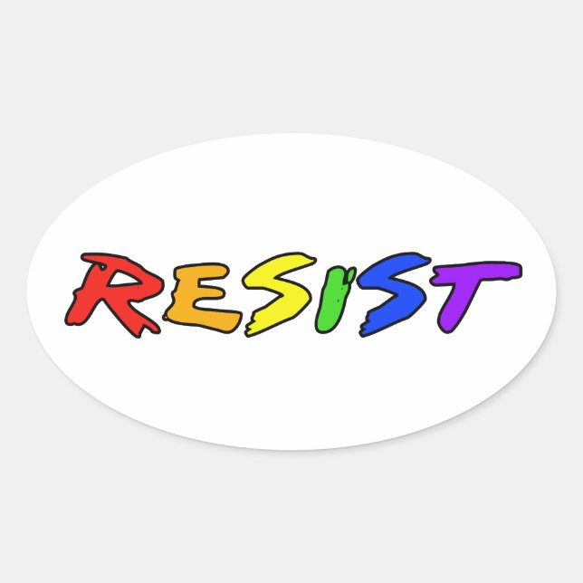 Sticker Ovale Résistez ! (Devant)
