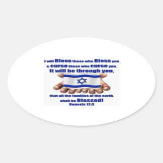Sticker Ovale Restez avec Israël
