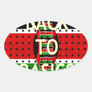 Sticker Ovale Retour aux bases : Kenya Drapeau Thème de la cultu