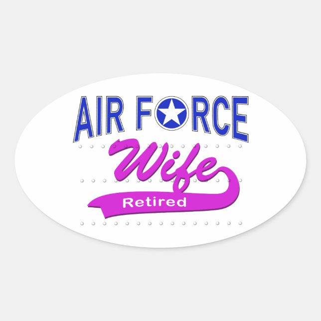 Sticker Ovale Retraite d'une femme de la Force aérienne (Devant)