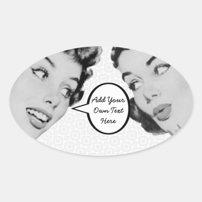 Sticker Ovale Rétro, faire (Devant)