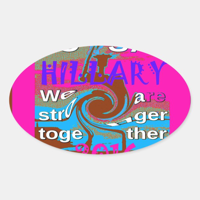 Sticker Ovale Retro USA Stronger Together Abstrait Art Print (Devant)