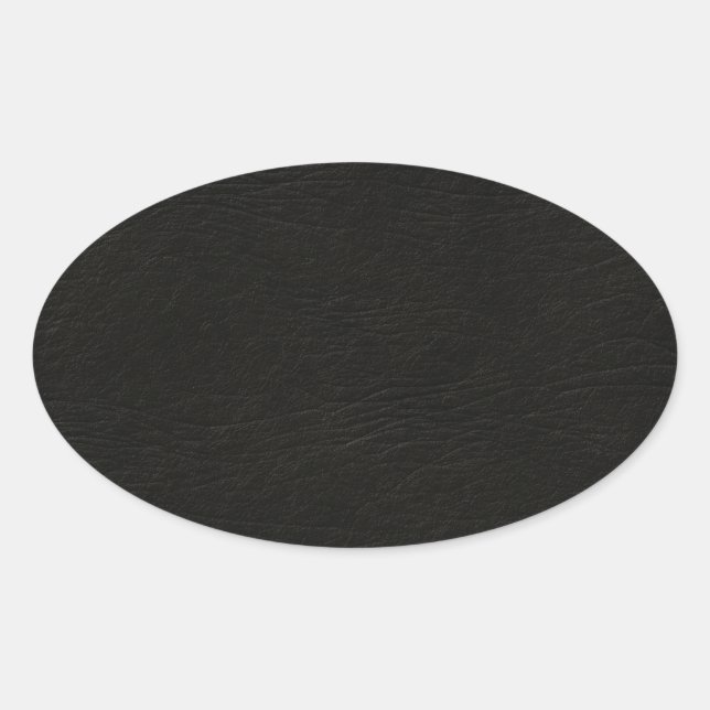 Sticker Ovale Revêtement en cuir noir (Devant)