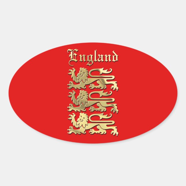 Sticker Ovale Richard, les Royal Arms d'Angleterre du coeur de L (Devant)