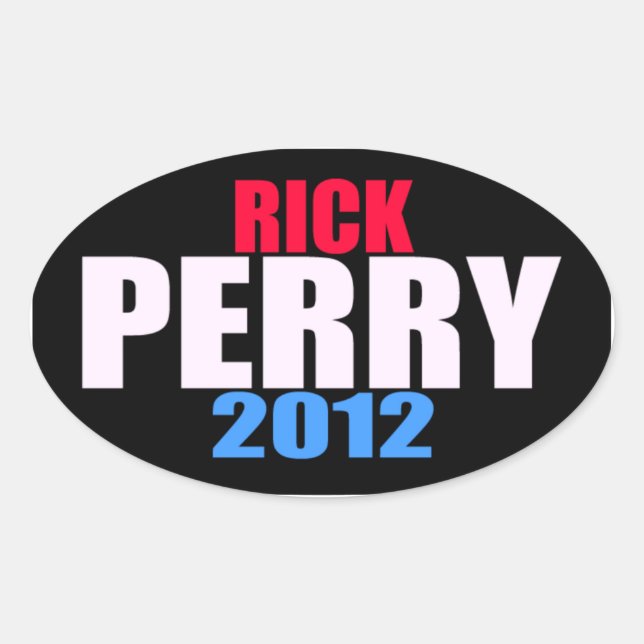 Sticker Ovale Rick Perry 2012 (Devant)