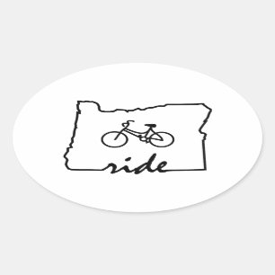 Sticker Ovale Ride Oregon (Cyclisme)