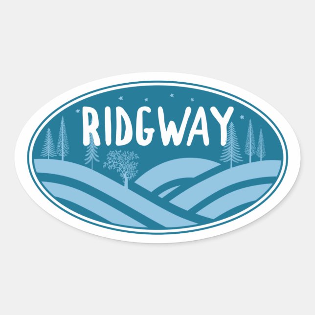 Sticker Ovale Ridgway Colorado Extérieur (Devant)
