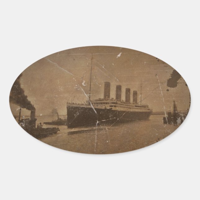 Sticker Ovale RMS Titanic Southampton (Devant)
