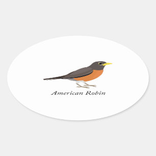 Sticker Ovale Robin américain