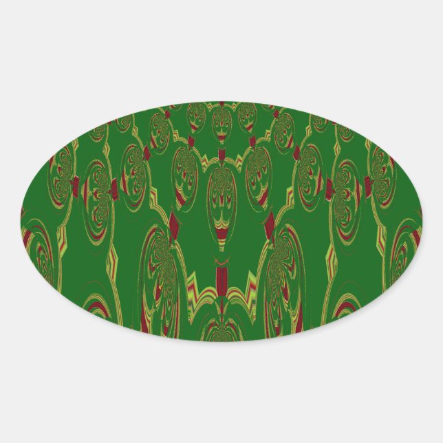 Sticker Ovale Robots verts (Devant)