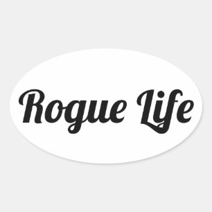 Sticker Ovale Rogue Life White