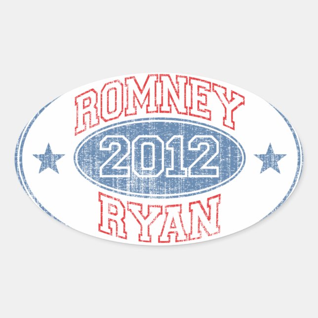 Sticker Ovale Romney Ryan 2012 (Devant)