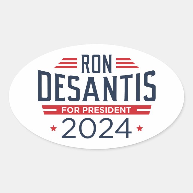 Sticker Ovale Ron DeSantis Pour Président 2024 (Devant)