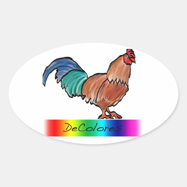 Sticker Ovale Rooster DeColores (Devant)