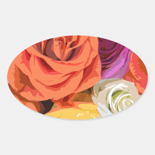 Sticker Ovale Rose (Devant)