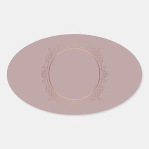 Sticker Ovale Rose Creative Gold Blank Modèle Ajouter votre text