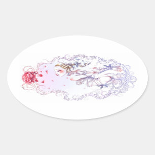 Sticker Ovale Rose de Versailles