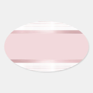 Sticker Ovale Rose Gold Blank Modèle tendance élégant moderne