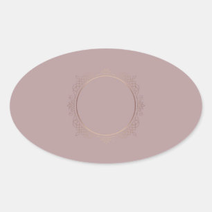 Sticker Ovale Rose tendance Gold Ajouter votre Modèle vierge de 