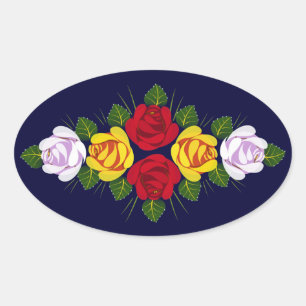 Sticker Ovale Roses de canal