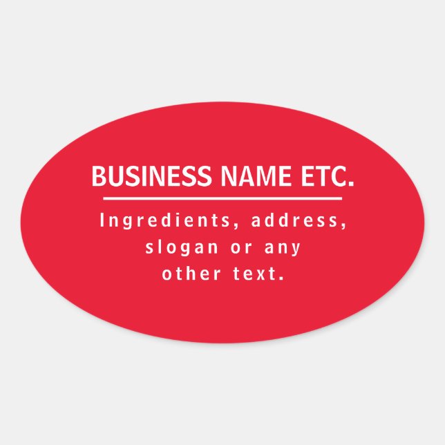 Sticker Ovale Rouge et blanc polyvalent (Devant)