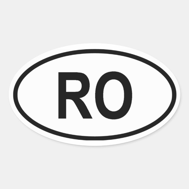 Sticker Ovale Roumanie "RO" (Devant)