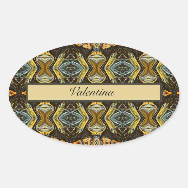 Sticker Ovale Route des épices, personnalisé (Devant)