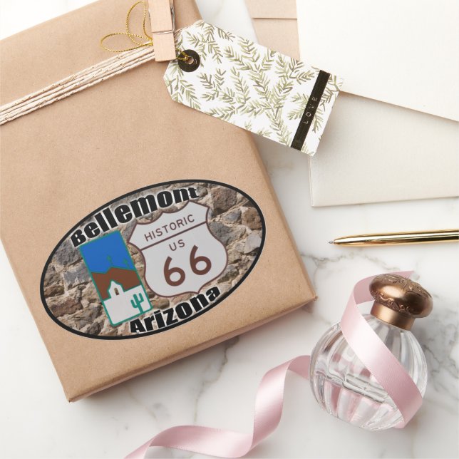 Sticker Ovale Route historique US 66 Bellemont Arizona (Cadeaux)