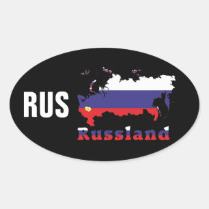 Sticker Ovale Russie - Russie Kleber