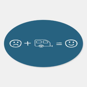 Sticker Ovale RVing vous rend heureux