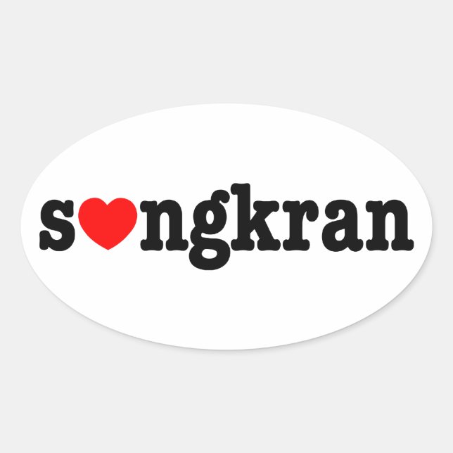 Sticker Ovale s (gkran ~ Heart Love) Songkran (Devant)