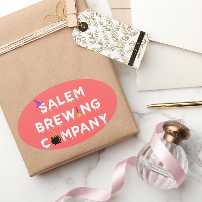 Sticker Ovale Salem Brewing Company White (Cadeaux)