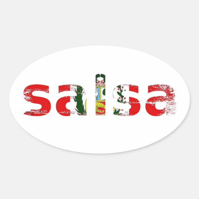 Sticker Ovale salsa Pérou (Devant)