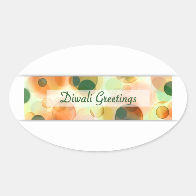 Sticker Ovale salutations diwali (bokeh) (Devant)