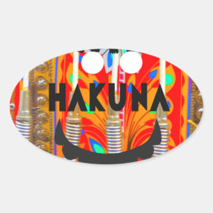 Sticker Ovale Samba couleurs du carnaval Hakuna Matata blings.pn