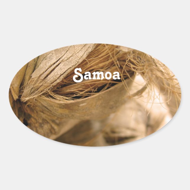 Sticker Ovale Samoa Coconut (Devant)