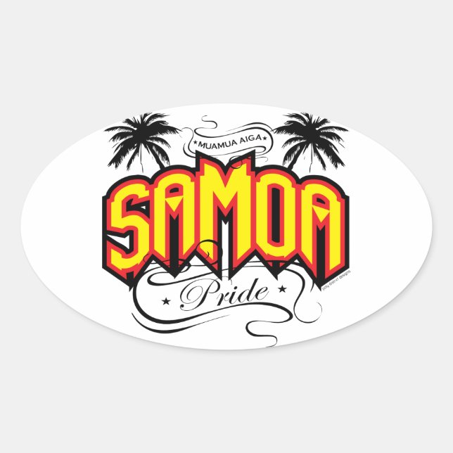 Sticker Ovale Samoa Pride (Devant)