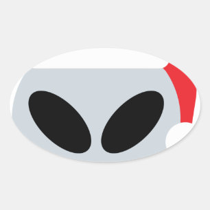 Sticker Ovale santa claus alien emoji