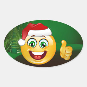 Sticker Ovale santa claus emojis