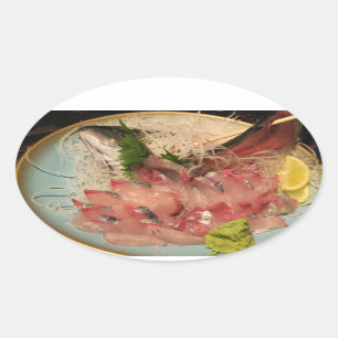 Sticker Ovale Sashimi 刺 身 ... Cuisine japonaise