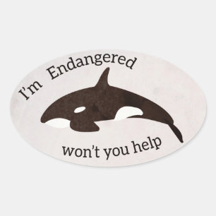 Sticker Ovale Sauvez les baleines