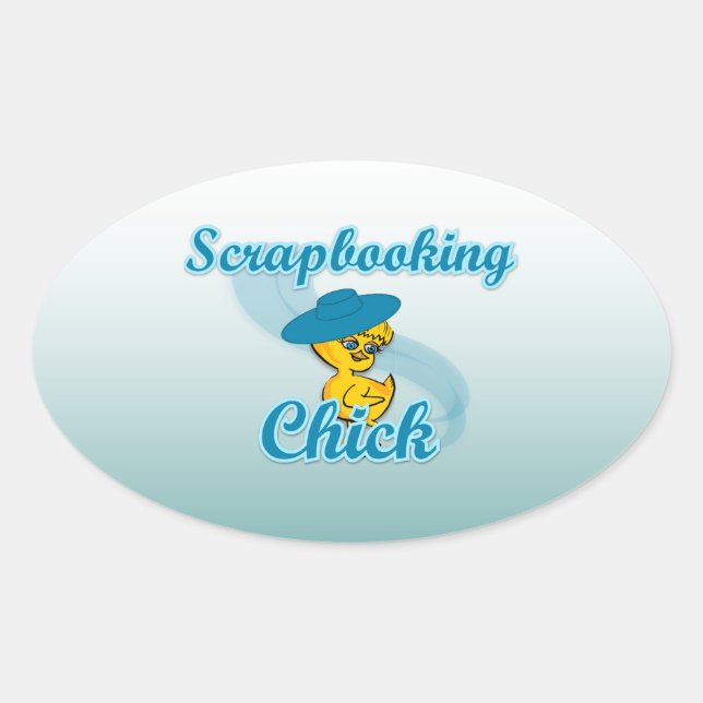 Sticker Ovale Scrapbooking Chick #3 (Devant)