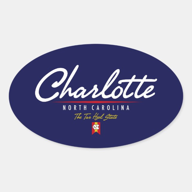 Sticker Ovale Script Charlotte (Devant)