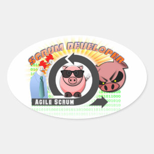 Sticker Ovale Scrum Developer - Développement logiciel Agile