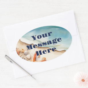 Sticker Ovale Seashore Bliss Beach Party