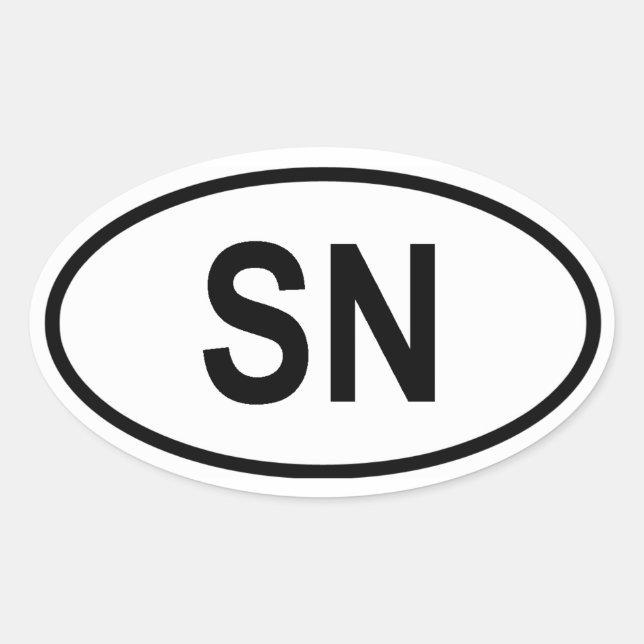 Sticker Ovale Sénégal "SN" (Devant)